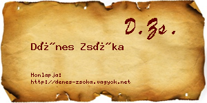 Dénes Zsóka névjegykártya