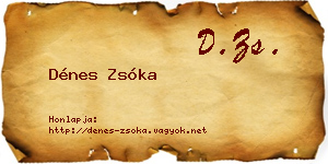 Dénes Zsóka névjegykártya
